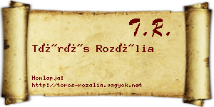 Törös Rozália névjegykártya